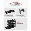 imageVEVOR Foldable Utility Service Cart 165LBS 3 Shelf Heavy Duty Plastic Rolling Cart with 360 Swivel Wheels 2 with Brakes Ergonomic Handle Portable Garage Tool Cart for Warehouse Office Home3 Tier550LBS