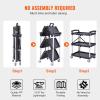 imageVEVOR Foldable Utility Service Cart 165LBS 3 Shelf Heavy Duty Plastic Rolling Cart with 360 Swivel Wheels 2 with Brakes Ergonomic Handle Portable Garage Tool Cart for Warehouse Office HomeFoldable165LBS