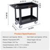 imageVEVOR Foldable Utility Service Cart 165LBS 3 Shelf Heavy Duty Plastic Rolling Cart with 360 Swivel Wheels 2 with Brakes Ergonomic Handle Portable Garage Tool Cart for Warehouse Office Home2 Tier550LBS