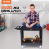 imageVEVOR Foldable Utility Service Cart 165LBS 3 Shelf Heavy Duty Plastic Rolling Cart with 360 Swivel Wheels 2 with Brakes Ergonomic Handle Portable Garage Tool Cart for Warehouse Office Home2 Tier550LBS