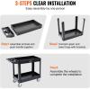 imageVEVOR Foldable Utility Service Cart 165LBS 3 Shelf Heavy Duty Plastic Rolling Cart with 360 Swivel Wheels 2 with Brakes Ergonomic Handle Portable Garage Tool Cart for Warehouse Office Home2 Tier550LBS