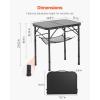 imageVEVOR Folding Camping Table Adjustable Height Aluminum MDF Outdoor Portable Lightweight for Cooking Beach Picnic Travel 24 x 16 inchBlack