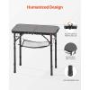 imageVEVOR Folding Camping Table Adjustable Height Aluminum MDF Outdoor Portable Lightweight for Cooking Beach Picnic Travel 24 x 16 inchBlack