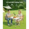 imageVEVOR Folding Camping Table Adjustable Height Aluminum MDF Outdoor Portable Lightweight for Cooking Beach Picnic Travel 24 x 16 inchSilver1