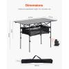 imageVEVOR Folding Camping Table Portable Roll Up Side Tables Lightweight Aluminum Beach Table with Adjustable Height for Outdoor BBQ Tailgating Picnic Travel 47 inchBlack