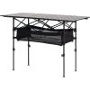 imageVEVOR Folding Camping Table Portable Roll Up Side Tables Lightweight Aluminum Beach Table with Adjustable Height for Outdoor BBQ Tailgating Picnic Travel 47 inchBlack