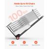 imageVEVOR Folding Chair Rack 300 LBS Capacity LShape Vertical Placement Chair Cart for 25 Chairs HeavyDuty Metal Chair Storage Dolly with Rubber Wheels MultiFunction Chair Holder Matte BlackHanging type