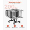 imageVEVOR Folding Chair Rack 300 LBS Capacity LShape Vertical Placement Chair Cart for 25 Chairs HeavyDuty Metal Chair Storage Dolly with Rubber Wheels MultiFunction Chair Holder Matte BlackTShape type