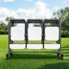 imageVEVOR Folding Chair Rack 400 LBS Capacity HeavyDuty Chair Cart for 42 Chairs or 12 Tables MultiFunction Chair Storage Dolly with Rubber Wheels and Holders Large Chair Holder Matte BlackMatte Black