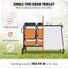 imageVEVOR Folding Chair Rack 400 LBS Capacity HeavyDuty Chair Cart for 42 Chairs or 12 Tables MultiFunction Chair Storage Dolly with Rubber Wheels and Holders Large Chair Holder Matte BlackBlack