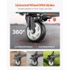 imageVEVOR Folding Chair Rack 400 LBS Capacity HeavyDuty Chair Cart for 42 Chairs or 12 Tables MultiFunction Chair Storage Dolly with Rubber Wheels and Holders Large Chair Holder Matte BlackMatte Black