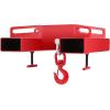 imageVEVOR Forklift Lifting Hook 4400lbs Capacity Forklift Lifting Hoist Red Forklift Mobile Crane with Swivel Hook and Two Large TScrews Hook Forklift Lifting Hoist Fork Lifting Attachment6600LBS