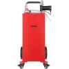 imageVEVOR Fuel Caddy 35 Gallon Gas Storage Tank on 4 Wheels with Manual Transfer Pump Gasoline Diesel Fuel Container for Cars Lawn Mowers ATVs Boats More YellowElectric Red