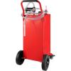 imageVEVOR Fuel Caddy 35 Gallon Gas Storage Tank on 4 Wheels with Manual Transfer Pump Gasoline Diesel Fuel Container for Cars Lawn Mowers ATVs Boats More YellowElectric Red