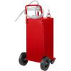 imageVEVOR Fuel Caddy 35 Gallon Gas Storage Tank on 4 Wheels with Manual Transfer Pump Gasoline Diesel Fuel Container for Cars Lawn Mowers ATVs Boats More Yellow40 Gallon