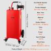 imageVEVOR Fuel Caddy 35 Gallon Gas Storage Tank on 4 Wheels with Manual Transfer Pump Gasoline Diesel Fuel Container for Cars Lawn Mowers ATVs Boats More YellowElectric Red