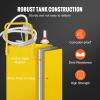 imageVEVOR Fuel Caddy 35 Gallon Gas Storage Tank on 4 Wheels with Manual Transfer Pump Gasoline Diesel Fuel Container for Cars Lawn Mowers ATVs Boats More YellowYellow