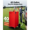imageVEVOR Fuel Caddy 35 Gallon Gas Storage Tank on 4 Wheels with Manual Transfer Pump Gasoline Diesel Fuel Container for Cars Lawn Mowers ATVs Boats More Yellow40 Gallon