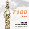 imageVEVOR G80 Transport Binder Chain 38quot x 29 2Pack Tow Chain with Clevis Snap Hook 7100 lbs Safe Working Load Heavy Duty Logging Chain for Transporting Towing Truck Tie Down Binding Equipment1 Pack