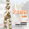 imageVEVOR G80 Transport Binder Chain 38quot x 29 2Pack Tow Chain with Clevis Snap Hook 7100 lbs Safe Working Load Heavy Duty Logging Chain for Transporting Towing Truck Tie Down Binding Equipment1 Pack