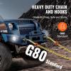 imageVEVOR G80 V Bridle Chain 516quot x 3 Towing Chain Bridle with R Hooks T Hooks J Hooks and Grab Hooks Transport Tow Chain Bridle with 10800 lbs Safe Working Load for Flatbed Truck Wrecker Recovery516Inch x 2FT