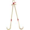 imageVEVOR G80 V Bridle Chain 516quot x 3 Towing Chain Bridle with R Hooks T Hooks J Hooks and Grab Hooks Transport Tow Chain Bridle with 10800 lbs Safe Working Load for Flatbed Truck Wrecker Recovery516Inch x 2FT