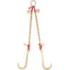 imageVEVOR G80 V Bridle Chain 516quot x 3 Towing Chain Bridle with R Hooks T Hooks J Hooks and Grab Hooks Transport Tow Chain Bridle with 10800 lbs Safe Working Load for Flatbed Truck Wrecker Recovery38Inch x 2FT