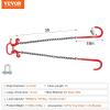 imageVEVOR G80 V Bridle Chain 516quot x 3 Towing Chain Bridle with R Hooks T Hooks J Hooks and Grab Hooks Transport Tow Chain Bridle with 10800 lbs Safe Working Load for Flatbed Truck Wrecker Recovery38Inch x 3FT