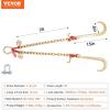 imageVEVOR G80 V Bridle Chain 516quot x 3 Towing Chain Bridle with R Hooks T Hooks J Hooks and Grab Hooks Transport Tow Chain Bridle with 10800 lbs Safe Working Load for Flatbed Truck Wrecker Recovery38Inch x 2FT