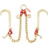 imageVEVOR G80 V Bridle Chain 516quot x 3 Towing Chain Bridle with R Hooks T Hooks J Hooks and Grab Hooks Transport Tow Chain Bridle with 10800 lbs Safe Working Load for Flatbed Truck Wrecker Recovery38Inch x 2FT