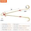 imageVEVOR G80 V Bridle Chain 516quot x 3 Towing Chain Bridle with R Hooks T Hooks J Hooks and Grab Hooks Transport Tow Chain Bridle with 10800 lbs Safe Working Load for Flatbed Truck Wrecker Recovery516Inch x 2FT