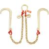 imageVEVOR G80 V Bridle Chain 516quot x 3 Towing Chain Bridle with R Hooks T Hooks J Hooks and Grab Hooks Transport Tow Chain Bridle with 10800 lbs Safe Working Load for Flatbed Truck Wrecker Recovery516Inch x 2FT