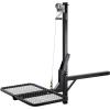 imageVEVOR Hitch Deer Hoist with Lifting System Platform 300 lbs Load Capacity Game Hoist Winch Lift with 2inch Receiver 360Degree Swivel Shaft ampamp Foldable HitchMounted Deer Hanger for Moving Game300 lbs