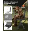 imageVEVOR Hunting Chair 360 Silent Swivel Foldable Lightweight Portable Blind Chair HeavyDuty Steel Frame Ground Stool Seat with Armrest Adjustable Carry Strap 300 Lbs Capacity for Fishing CampingBreathable Fabric
