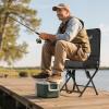 imageVEVOR Hunting Chair 360 Silent Swivel Foldable Lightweight Portable Blind Chair HeavyDuty Steel Frame Ground Stool Seat with Armrest Adjustable Carry Strap 300 Lbs Capacity for Fishing CampingThickened Seat Cushion