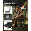 imageVEVOR Hunting Chair 360 Silent Swivel Foldable Lightweight Portable Blind Chair HeavyDuty Steel Frame Ground Stool Seat with Armrest Adjustable Carry Strap 300 Lbs Capacity for Fishing CampingThickened Seat Cushion