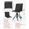 imageVEVOR Hunting Chair 360 Silent Swivel Foldable Lightweight Portable Blind Chair HeavyDuty Steel Frame Ground Stool Seat with Armrest Adjustable Carry Strap 300 Lbs Capacity for Fishing CampingBlack Seat Cover