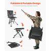 imageVEVOR Hunting Chair 360 Silent Swivel Foldable Lightweight Portable Blind Chair HeavyDuty Steel Frame Ground Stool Seat with Armrest Adjustable Carry Strap 300 Lbs Capacity for Fishing CampingMild Waterproof