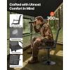 imageVEVOR Hunting Chair 360 Silent Swivel Foldable Lightweight Portable Blind Chair HeavyDuty Steel Frame Ground Stool Seat with Armrest Adjustable Carry Strap 300 Lbs Capacity for Fishing CampingHydraulic Lift System