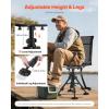 imageVEVOR Hunting Chair 360 Silent Swivel Foldable Lightweight Portable Blind Chair HeavyDuty Steel Frame Ground Stool Seat with Armrest Adjustable Carry Strap 300 Lbs Capacity for Fishing CampingBreathable Fabric