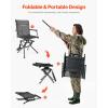 imageVEVOR Hunting Chair 360 Silent Swivel Foldable Lightweight Portable Blind Chair HeavyDuty Steel Frame Ground Stool Seat with Armrest Adjustable Carry Strap 300 Lbs Capacity for Fishing CampingBreathable Fabric 300 lbs