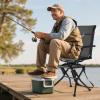 imageVEVOR Hunting Chair 360 Silent Swivel Foldable Lightweight Portable Blind Chair HeavyDuty Steel Frame Ground Stool Seat with Armrest Adjustable Carry Strap 300 Lbs Capacity for Fishing CampingBreathable Fabric 300 lbs