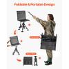 imageVEVOR Hunting Chair 360 Silent Swivel Foldable Lightweight Portable Blind Chair HeavyDuty Steel Frame Ground Stool Seat with Armrest Adjustable Carry Strap 300 Lbs Capacity for Fishing CampingBreathable Fabric