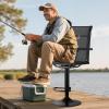 imageVEVOR Hunting Chair 360 Silent Swivel Foldable Lightweight Portable Blind Chair HeavyDuty Steel Frame Ground Stool Seat with Armrest Adjustable Carry Strap 300 Lbs Capacity for Fishing CampingHydraulic Lift System