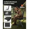 imageVEVOR Hunting Chair 360 Silent Swivel Foldable Lightweight Portable Blind Chair HeavyDuty Steel Frame Ground Stool Seat with Armrest Adjustable Carry Strap 300 Lbs Capacity for Fishing CampingBlack Seat Cover