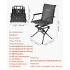 imageVEVOR Hunting Chair 360 Silent Swivel Foldable Lightweight Portable Blind Chair HeavyDuty Steel Frame Ground Stool Seat with Armrest Adjustable Carry Strap 300 Lbs Capacity for Fishing CampingBreathable Fabric 300 lbs