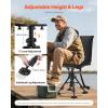 imageVEVOR Hunting Chair 360 Silent Swivel Foldable Lightweight Portable Blind Chair HeavyDuty Steel Frame Ground Stool Seat with Armrest Adjustable Carry Strap 300 Lbs Capacity for Fishing CampingBlack Seat Cover