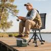 imageVEVOR Hunting Chair 360 Silent Swivel Foldable Lightweight Portable Blind Chair HeavyDuty Steel Frame Ground Stool Seat with Armrest Adjustable Carry Strap 300 Lbs Capacity for Fishing CampingBreathable Fabric