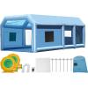 imageVEVOR Inflatable Paint Booth 98 x 82 x 82 ft Inflatable Spray Booth with 550W Powerful Blower and Air Filter System Portable Car Paint Booth for Motorcycle Bicycle Small Furniture PaintingBlue