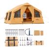 imageVEVOR Inflatable Tents for Camping Easy Setup Blow up Tent with Hand Pump 4 Season Glamping Tent with Stove Jack Doors ampamp Mesh Windows Storage Bag Included for Easy Taking812 Person With 2 Skylights